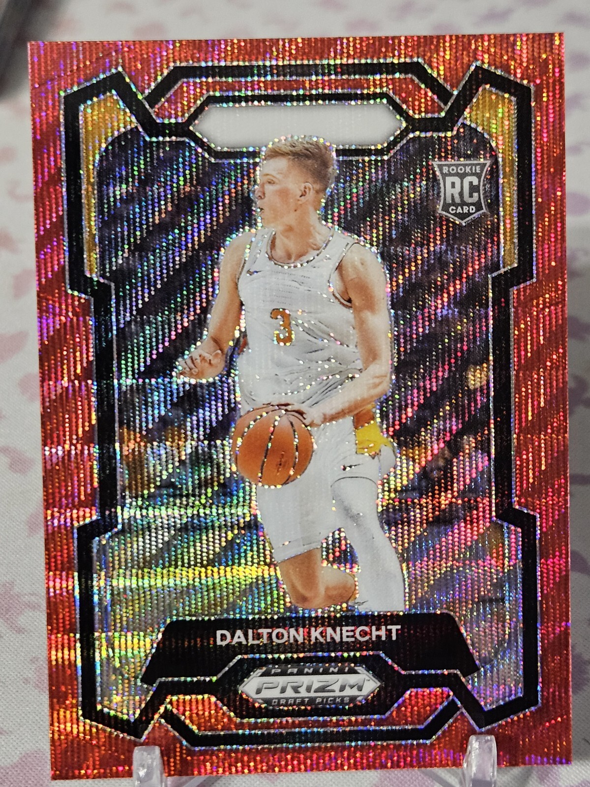 2024 Prizm Draft Picks Dalton Knecht Red Wave Prizm Rookie #50 Tennessee Lakers