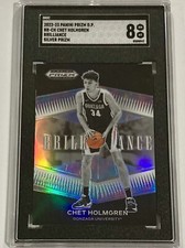 2022-23 Panini Prizm Draft Picks Chet Holmgren Brilliance RC SGC 8 Silver Prizm
