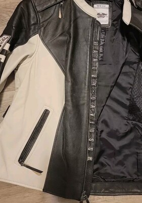 Harley Davidson Women's DUNDEE Off White Leather Jacket 97177-14VW