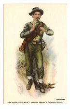 Confederate Infantryman Civil War Military Uniform Art Postcard