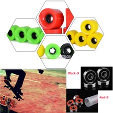 4PCS Pro Skateboard LongBoard Cruiser Board Ruota 60mm +8pz Cuscinetti Abec-9