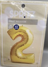 New SPRITZ Giant Gold Shiny Balloon Number 2 Birthday Party 45  Inches Lots Of6