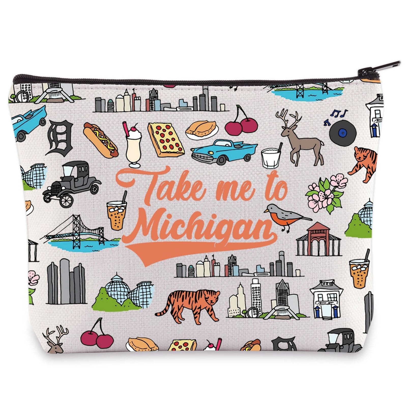 WZMPA Michigan State Travel Cosmetic Bag Michigan Souvenirs Gifts Take Me To ...