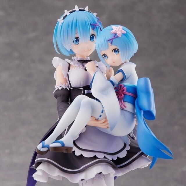 S-FIRE Sega Re:Zero Rem & childhood Rem 1/7 Scale Figure NEW