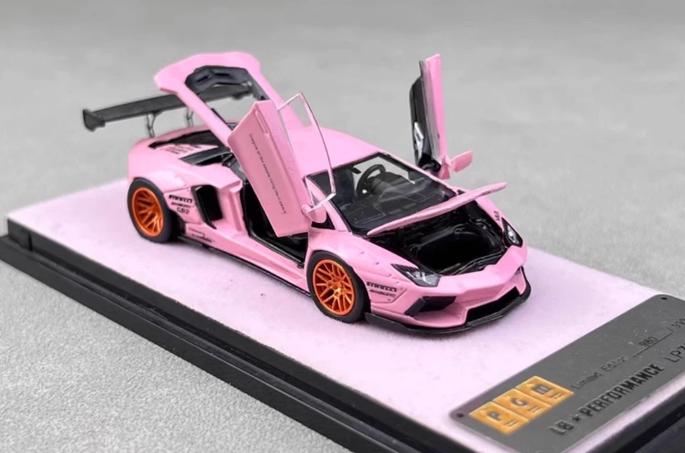 PGM 1:64 розовый LBWK Aventador LP700-4 спортивная модель литой металлический автомобиль - Изображение 2 из 4