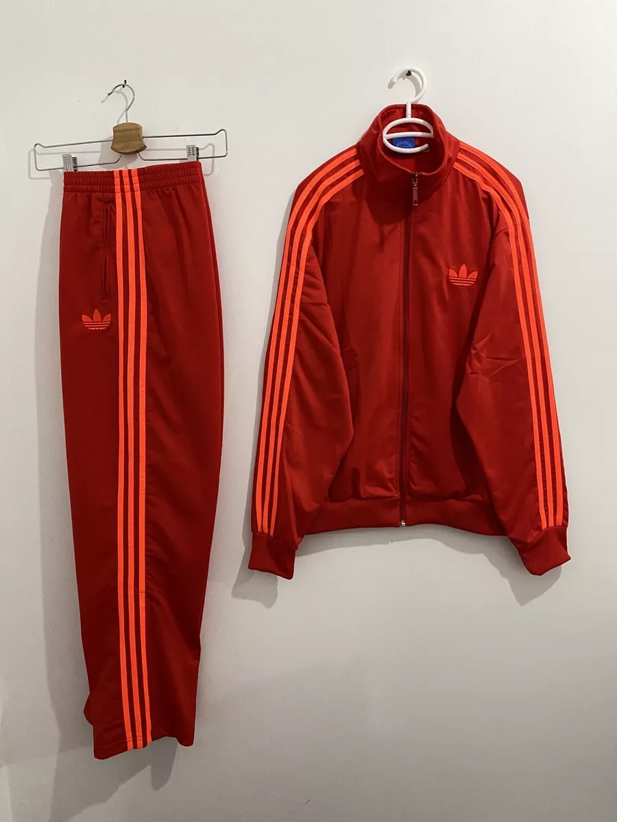 Adidas firebird tracksuit red sales