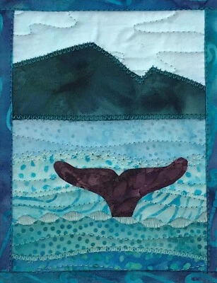 On The Trail Creations Whale Tale Quilted Greeting Card Kit by Beret Nelson