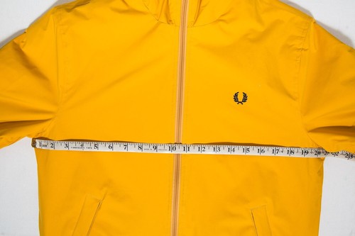 Fred Perry Mens Jacket Mustard Yellow Full Zip Fleece Lined Hooded Coat X-Small - Picture 11 of 17