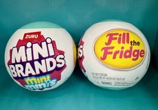ZURU Mini Brands Fill the Fridge MINIS (2) x Ball Capsules SHIPS TODAY NEW