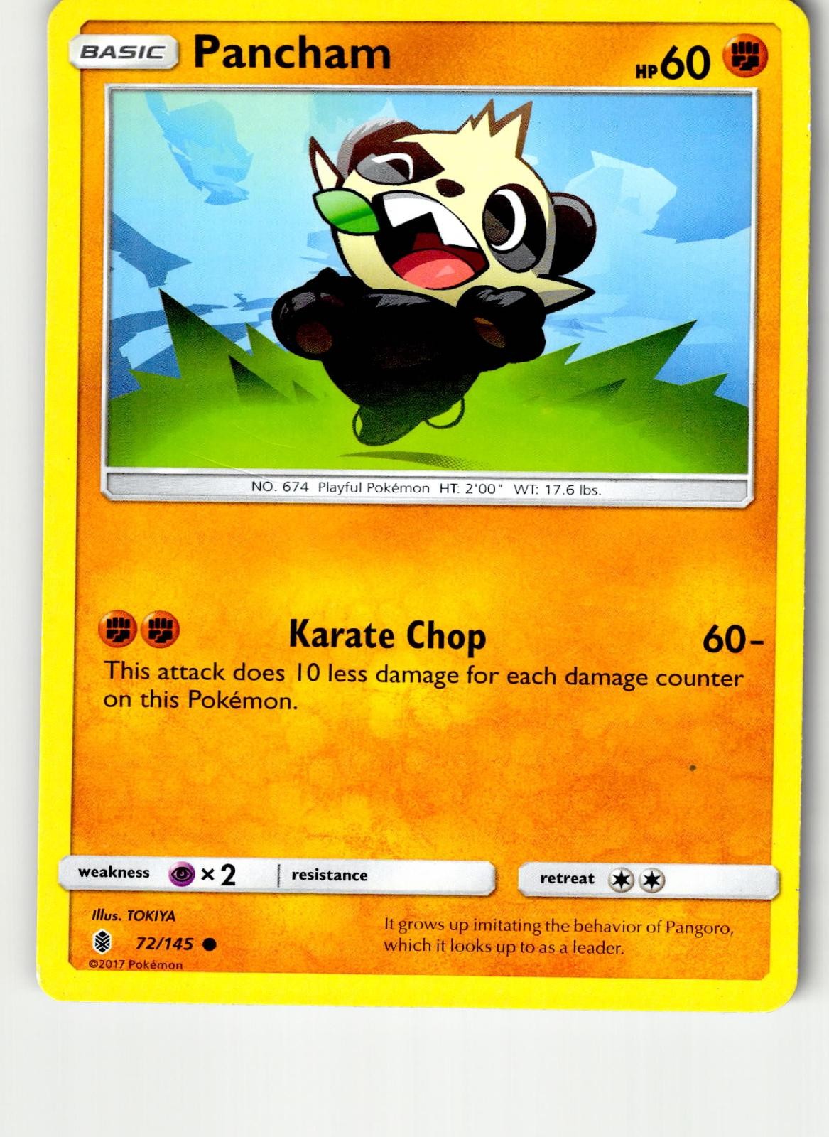PANCHAM 72/145 COMMON GUARDIANS RISING POKEMON NM