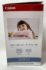 Canon Selphy CP1300 CP1200 4x6 108 shts Color Ink Paper Set KP-108IN Original
