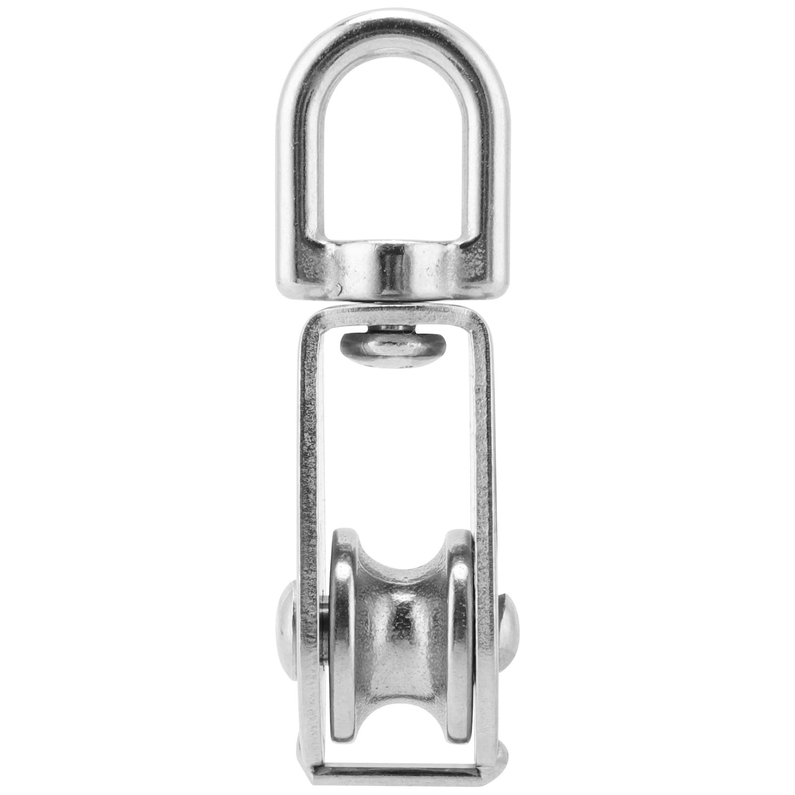 10 PCS M25 Double Single Pulley Block, 304 Stainless Steel Swivel Pulley Bloc...