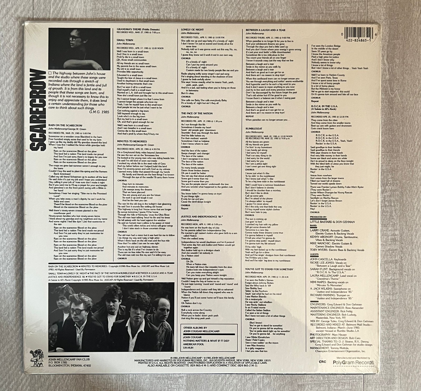 JOHN COUGAR MELLENCAMP SCARECROW 1985 ORIGINAL 1ST PRESSING SEALED thumbnail 2