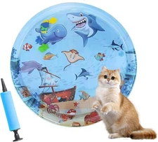 Cat Water Mat 2025 Upgraded 0.5mm Thickened Sensory Water Palymat Anti-Scrat...