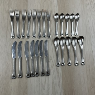 Robert Welch Meridian Satin Stainless Teaspoon Oval Soup Spoon Fork Set LOT 25pc