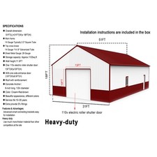 51x31FT Galvanized Steel Industrial Storage Shed