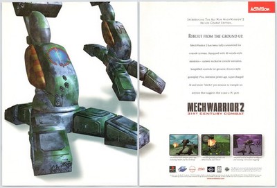MechWarrior 2 - PS1 Sega Saturn - Vintage Original Print Ad/Poster Promo 1997