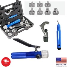 Hydraulic Tube Expander Swaging Tool Kit with Cutter 7 Heads 3/8” to 1-1/8”