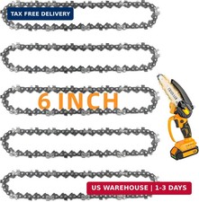 5 Pack 6 Inch Chainsaw Chains 1/4 LP .043 37DL for Mini Cordless Chainsaws