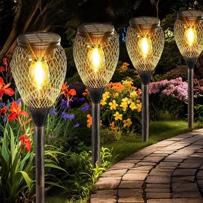 Best 4 Pack Solar Pathway Lights Outdoor IP65 Waterproof - Bright Outdoor for