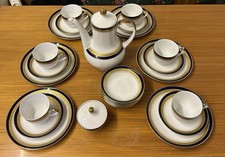 Coffee service Winterling real cobalt/gold decor "sharp fire" 6 people, porcelain