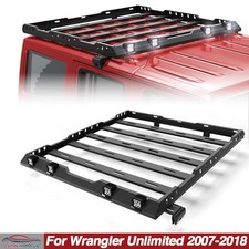 Steel Roof Rack Cargo Basket For 2007-2018 Jeep Wrangler Jk Unlimited Wlights
