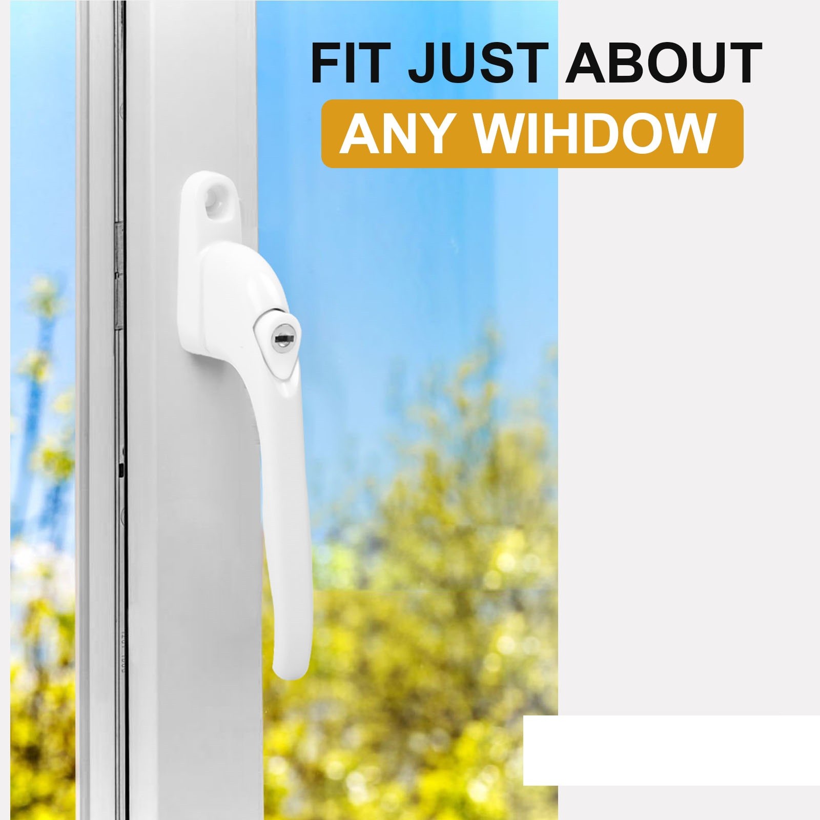 uPVC Universal Window Handle Inline Locking Espag Double Glazing White ⭐⭐⭐⭐⭐