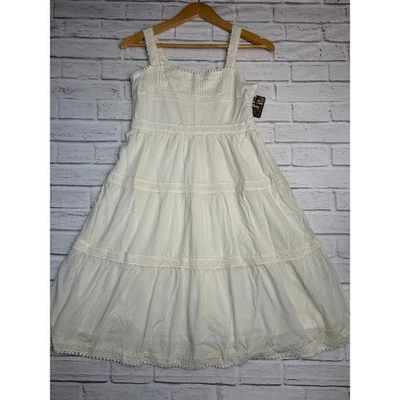 Matilda Jane Cream Swiss Dot Lace Tiered Midi Dress Womens 6 NWT Cottagecore - Image 1 of 4