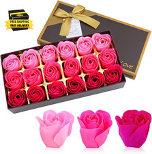 Floral Scented Bath Soap Rose Flower Petals, Plant Essential Oil Rose Soap Set S