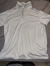 FLX Polo Shirt Mens XL Gray Geometric Urban Commuter Performance Short Sleeve