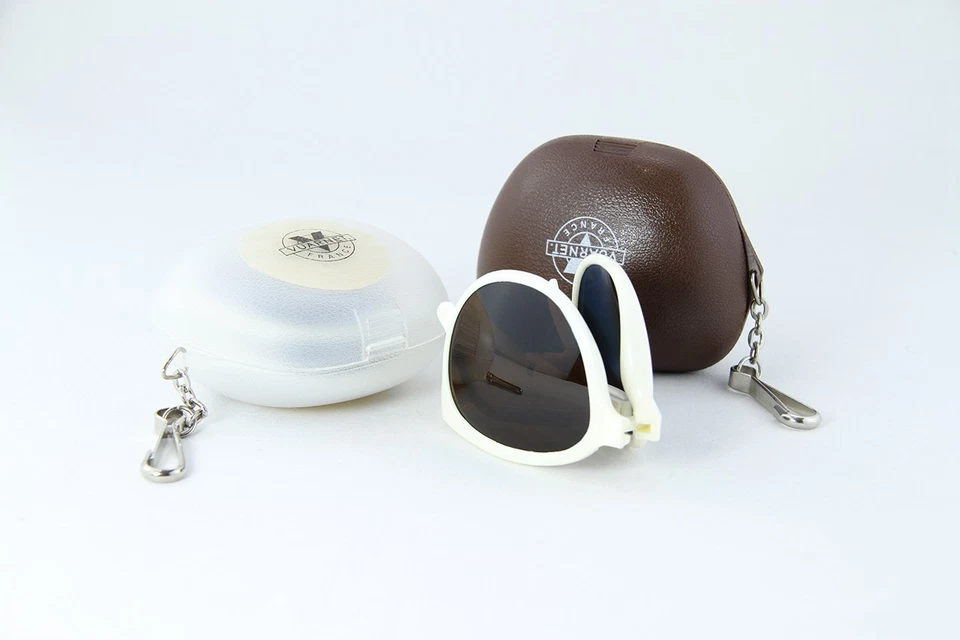 Gafas de sol plegables blancas vintage Vuarnet 002 PX5000 lentes minerales marrón oscuro 359 $ Foto 2 de 4