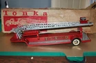 ATTIC FRESH Tonka No. 1348 Aerial Ladder fire truck w/ hydraulic lift w/ box