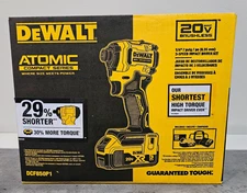 DeWALT Atomic 20V 1/4" Impact Kit w/ bag, 5Ah Battery & Charger DCF850P1 2025