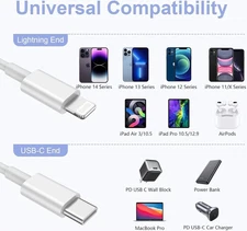 Genuine Apple USB-C to Lightning 1m/3ft Charging Cable 20 Watt - White