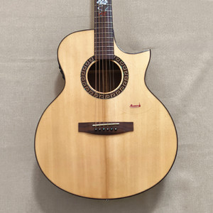 EQ 41" Natural Acoustic Guitar Spruce Top Cutaway Bone Nut Rosewood FB Gigbag