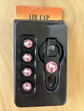 Hello Kitty Car Wheel Tire Valves Stem Air Caps And Keychain Emblem Set Pink