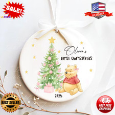 Custom Name First Christmas 2025 Ornament, Cute Christmas Characters Designs