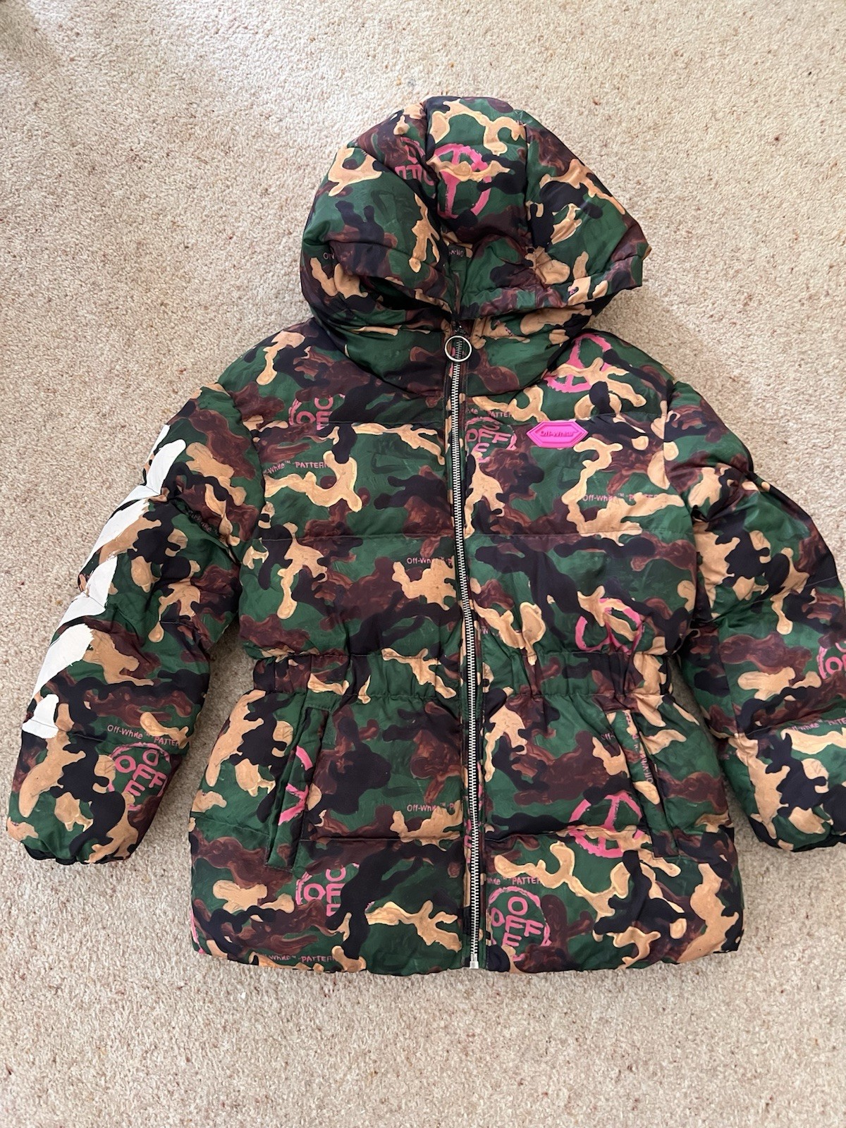 Off-White Kids Camouflage Puffer Jacket Size 8