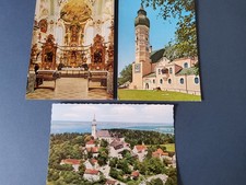 8131 MONASTERIO ANDECHS en el lago Ammersee - 3 cartas - sello del monasterio - sin usar