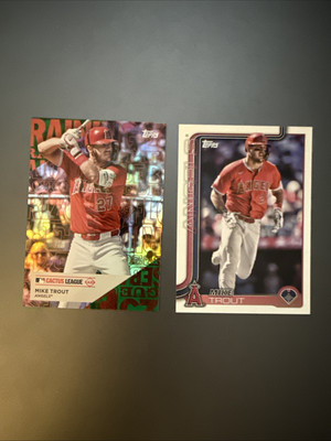 Mike Trout 2025 Topps Series 1 Training Grounds Green Foil /99 Angels #TG-8 +