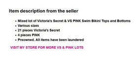 Victoria's Secret & VS PINK Swim Bikini Tops & Bottoms Lot of 25