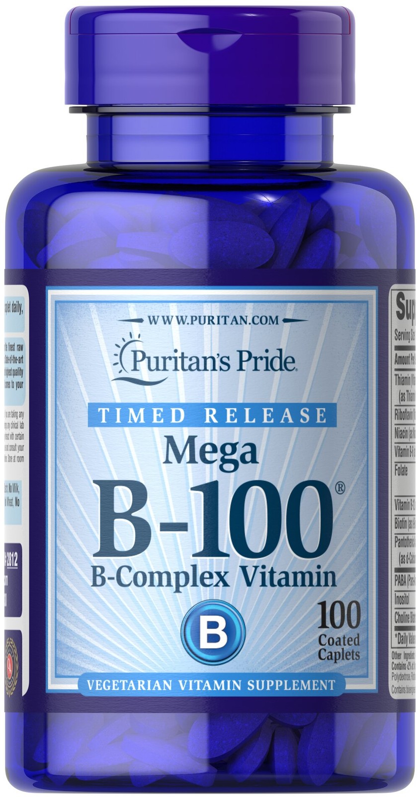 Puritan's Pride Vitamin B-100 Complex Timed Release - 100 Caplets