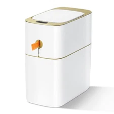 Automatic Bathroom Trash Can with Lid, 3.1 Gallon / 13L Smart Motion Sensor T...