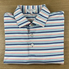 Peter Millar Golf Polo Shirt Mens M Medium Summer Comfort Striped No Logo
