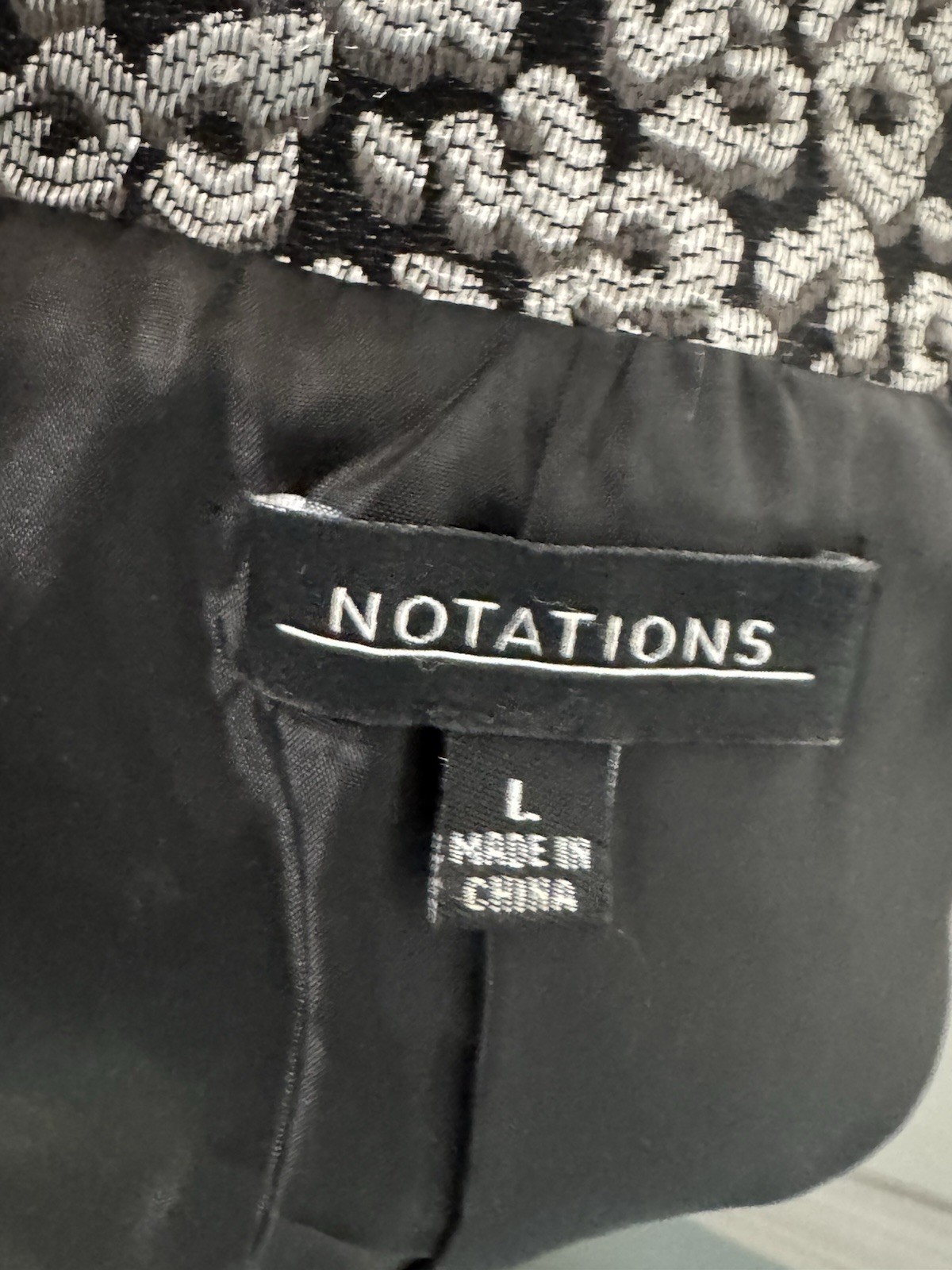 Notations Black And Silver Printed Button Up Blaz… - image 7