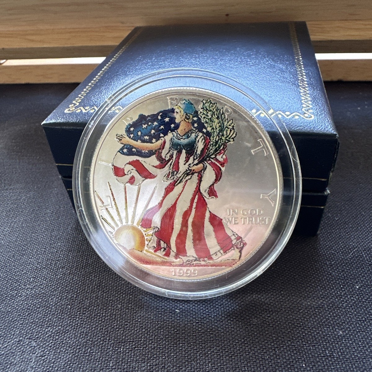 1999 COLORIZED AMERICAN EAGLE SILVER DOLLAR ~ COA ~ MINT | eBay