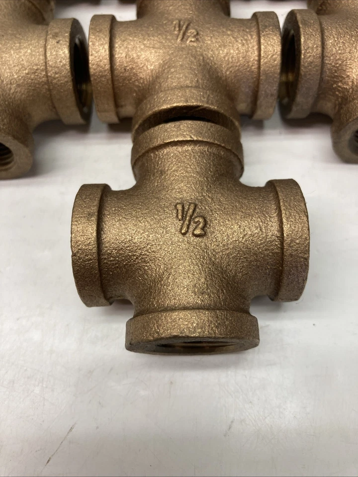 Lot of 13 Siam Fittings Brass 4-Way Cross 1/2' NPT Female Pipe Fitting | US SELL - Image 2 of 4