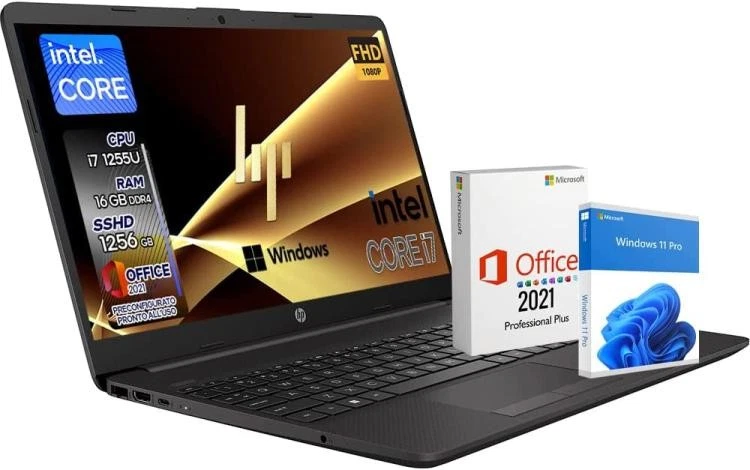 Notebook HP 250 G9 Intel i7-1255U 12th 15.6" RAM 16Gb M.2 1256GB office windows - Immagine 2 di 4