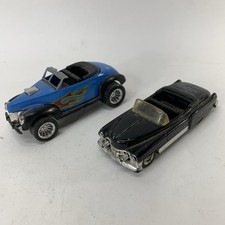 Vintage Pair Tootsie Toy Hard Body Hot Rod 1953 1940 Ford Roadster Cadillac