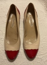 Vintage Bottega Veneta Tan And Red Spectator Shoes For Women Size7B